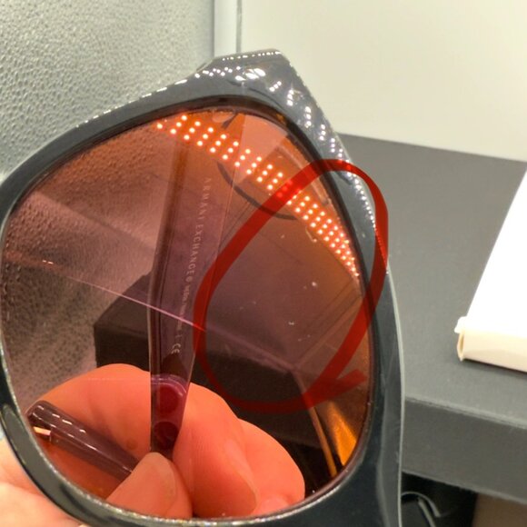 Armani Exchange AX4105SF Sunglasses Shiny Black Mirror Violet Women's *Note Pix* - Picture 6 of 13